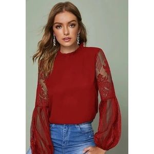 Sweet Lace Long Sleeve Blouse